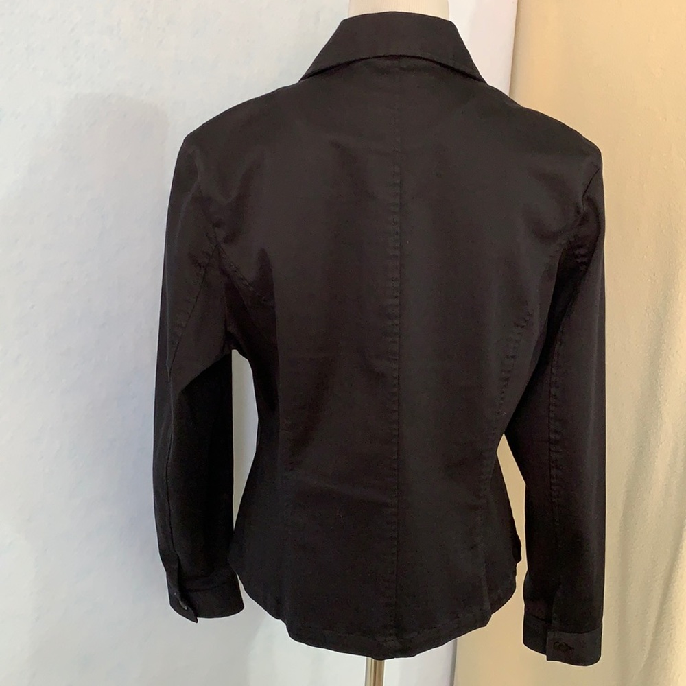 Chamonix Solid Black Zip Up Blazer Jacket - image 6